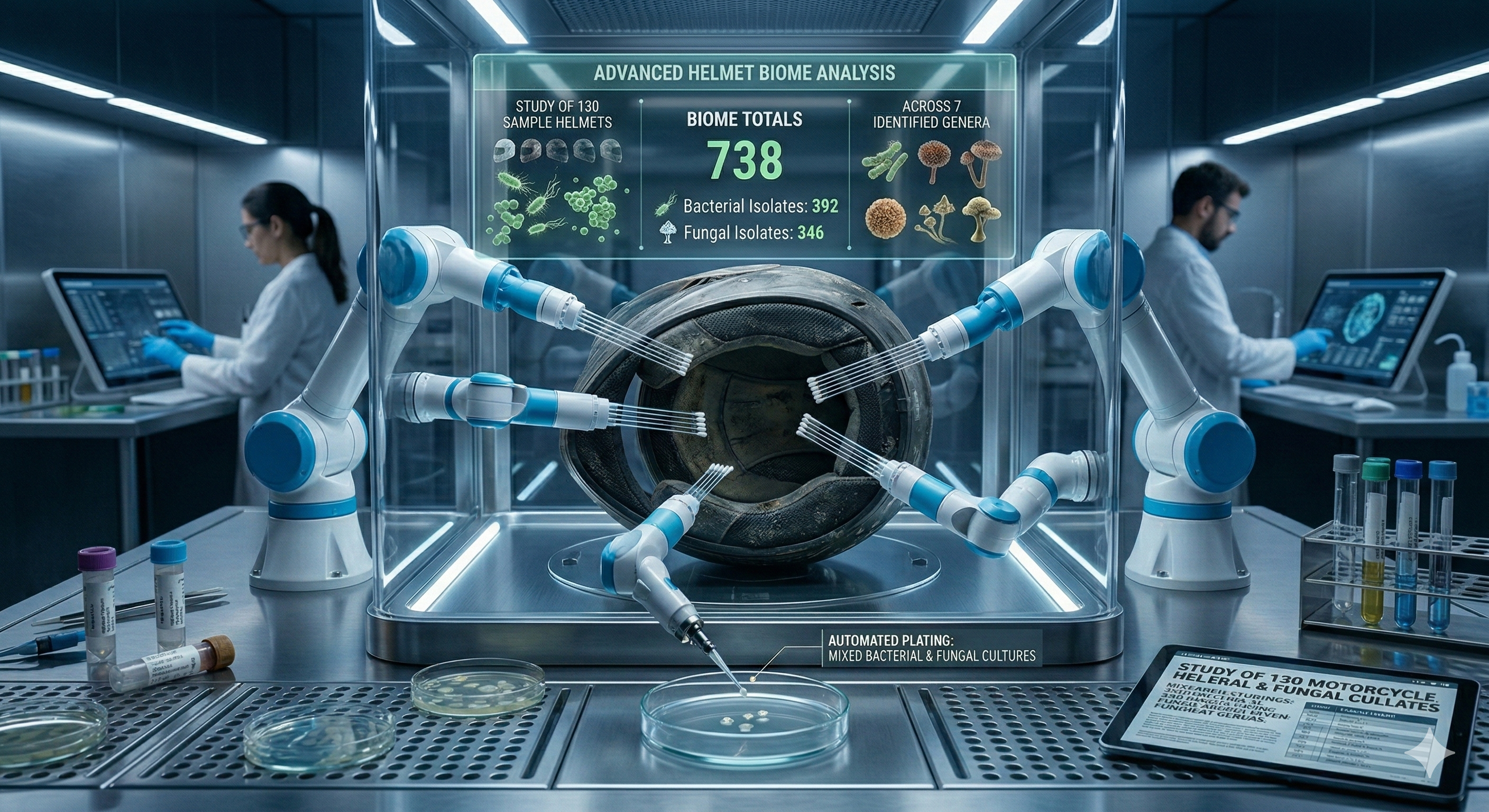 Bacteria under microscope